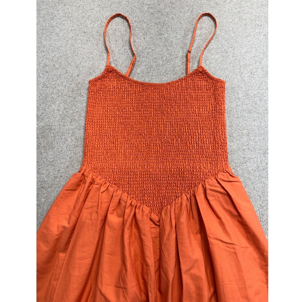 Abercrombie & Fitch Sydney Maxi Dress Womens XS Orange Smocked Bodice Boho Flowy - Picture 2 of 10